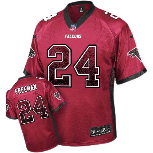 Nike Falcons #24 Devonta Freeman Red Team Color Men's Stitched NFL Elite Drift Fashion Jersey - Click Image to Close